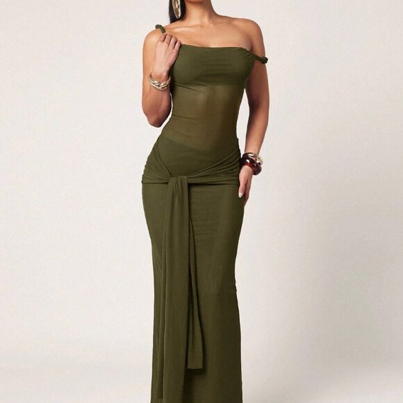 Army Green Casual Women's Party Maxi Dress Army Green Casual Women's Party Maxi Dress